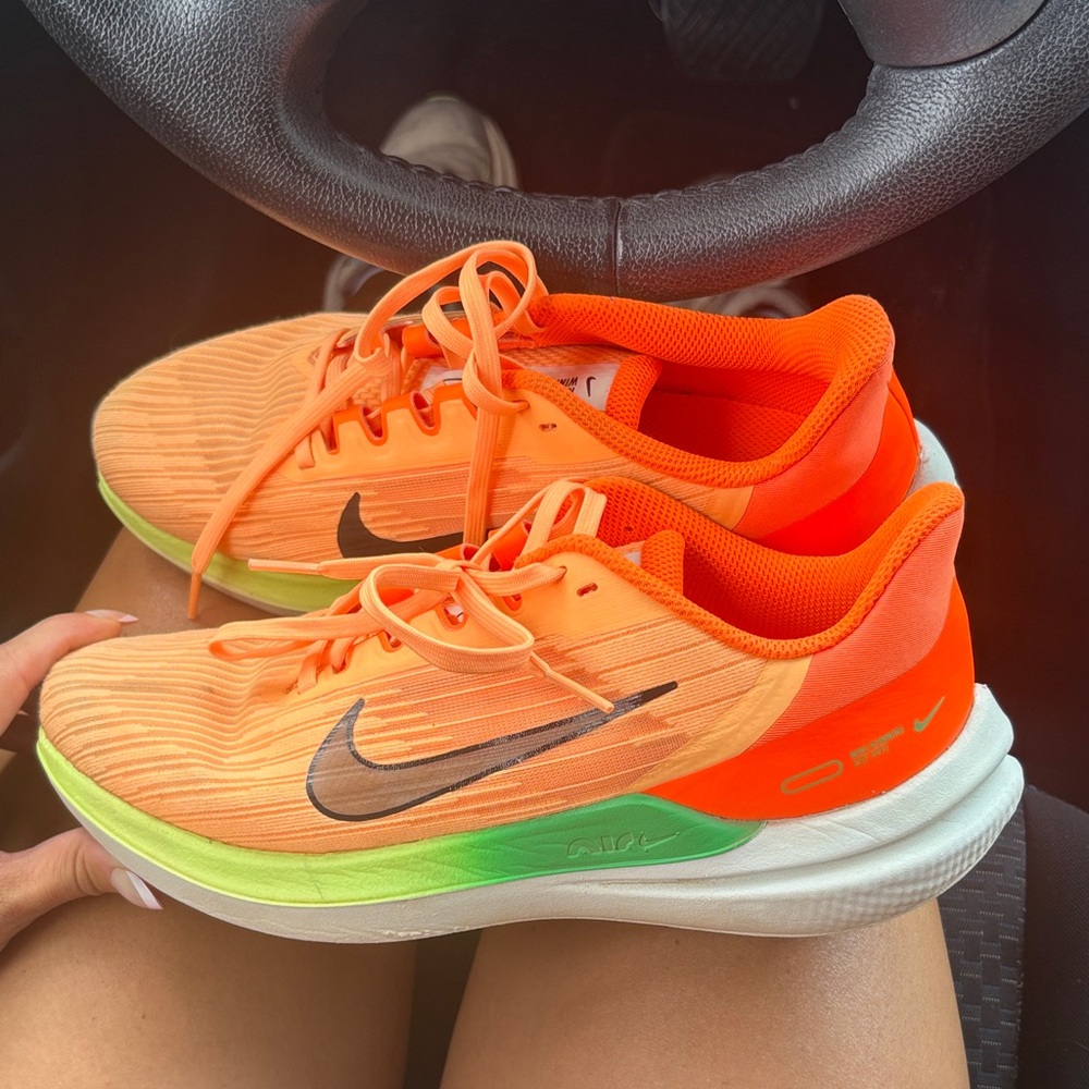 Nike Bright Orange and Lime Sneakers